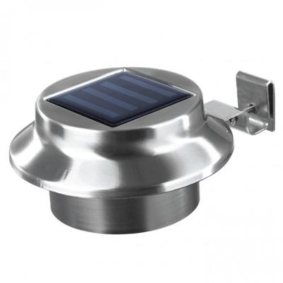 China Garden CE ROHS Certificated Silver Color Stainless Steel Solar 3LED Gutter Light for sale