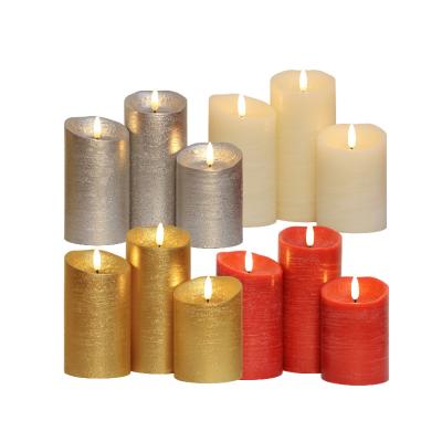 China Real Simulation Electronic Wick Lamp Birthdays LED Candle Paraffin Lamp LED Candle Concert Wedding Confession Guide Lamp Three Sets for sale