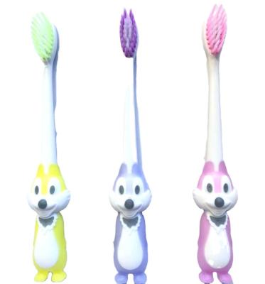 China Silicone Rubber Bristle Cartoon Children Kids Disposable Soft Toothbrush With Toy for sale