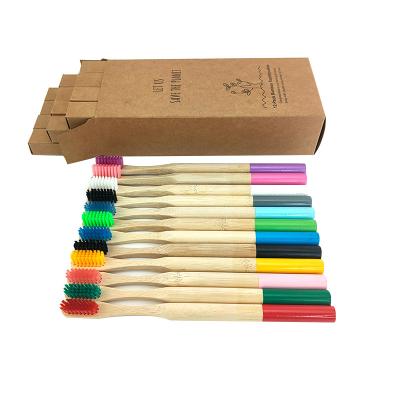 China Eco - Friendly Disposable Biodegradable Bristle Organic Natural Toothbrush Charcoal Infused for sale