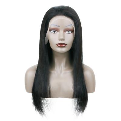 China Brazilian 16 Inches Long Natural Black Brazilian Straight Hair Cuticle Aligned Raw Virgin Hair Pixie Cut Lace Front Wigs for sale