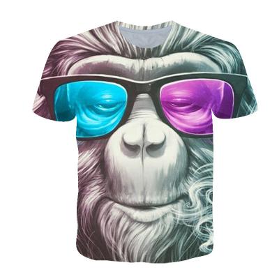 China Evertop Anti-pilling Men's T-shirts Zoo Print Gym Oversized Logo T-shirt Oem/ODM Heavy Custom Design Sublimation T-shirt for sale