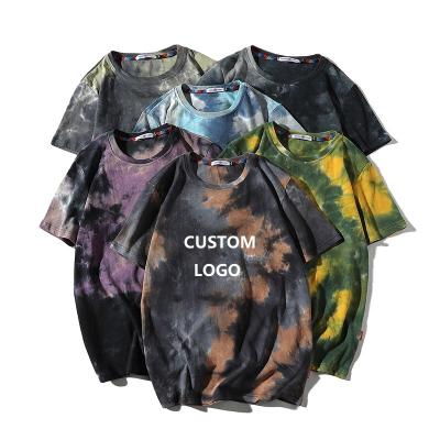 China Custom Evertop OEM/ODM Playeras Hombre Cotton Streetwear Vintage T-shirt Tye Tie Dye Tees T-Shirt Anti-Wrinkle Tie Dye For Men for sale