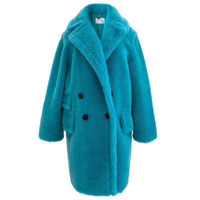 China Imported H-Type Fur Shearing Sheep Wool Teddy Coats New Teddy Alpaca Breathable Outwear Women's Wool Medium Long Coats for sale