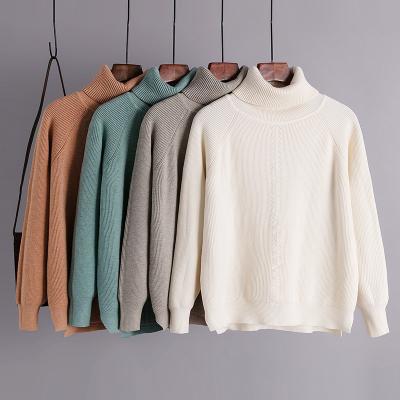 China 2021 Logo Oem Factory Cotton Custom Winter Women Breathable Turtle Neck Knitted Sweater Women Turtle Neck Knittwear Clothing for sale