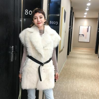 China Others Winter New Imported Tuscan Sheep Fur Coat Women's Sleeveless Overcoat Mid Length Vest Women's Overcoat for sale