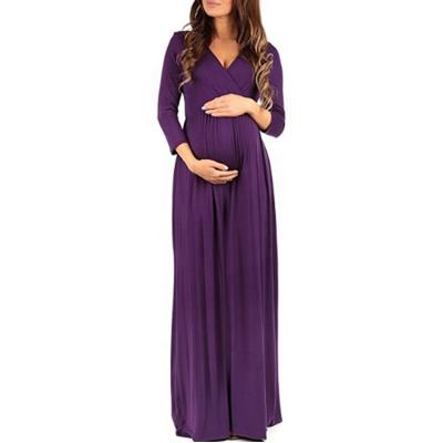 China Breathable Maternity Deep V-Neck 3/4 Long Sleeve Women's Dresses for sale