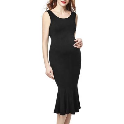 China Antibacterial Women's Maternity Pregnancy Bodycon Sleeveless Maternity Dress for sale