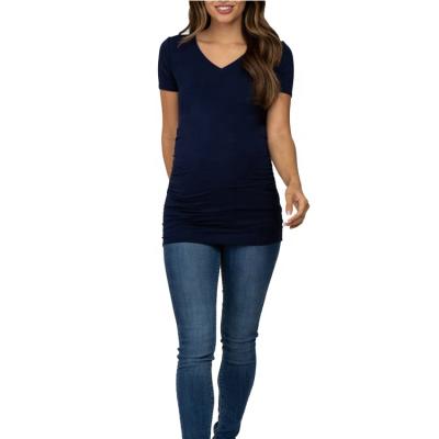 China Sustainable Nurturing Bodycon Pregnancy Women Antibacterial Maternity Tops Maternity Tees for sale