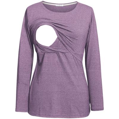 China Wholesale Antibacterial Women Nursing Clothes Casual Women Maternity Tops For Breastfeeding Comfort Soft for sale