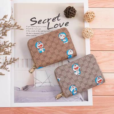 China Fashion Women's Leather Wallets Cartoon Mickey Mouse Printed PU Folding Wallet Card Holder High Quality Material Waterproof Clutch Purse for sale