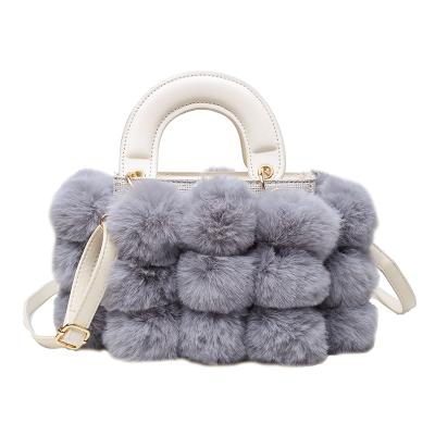 China Hot Selling Soft Beauty Personality Design One-Shoulder Cheerleader Ins Shoulder Tote Bag Beautiful Women Handbags Plush Ladies Handbags Faux Fur Bag Luxury Popular Purses for sale