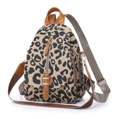 China Explosive waterproof creative leopard print style bag handbags college students ladies backpack for sale