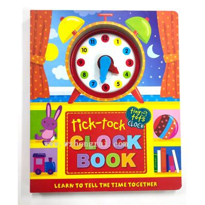 China 2021 Kids Colorful Funny Story Book With Clock Design Wholesale Custom Printed Kids Board Book Reading Book Kids Books Toys for sale