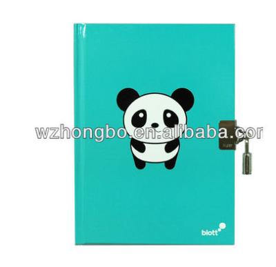 China Cheap hardcover book cartoon panda secret diary diary manufacturers for sale