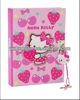 China Hardcover Lock Girls Secret Customized Mini Notebook Paper Notebooks for sale