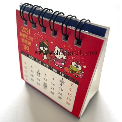 China Creative Colorful Mini Table Calendar Table Calendar With Sipral For Gift for sale