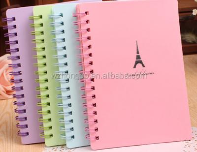 China 2016 hot sale spiral school supplies plain paper spiral notebook, custom printed a4 spiral notebook for sale