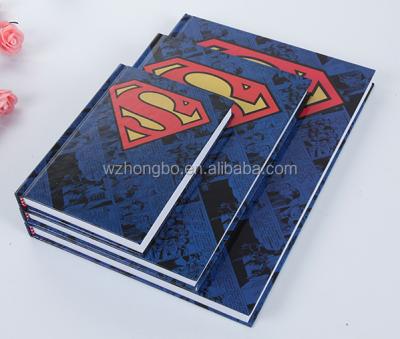 China Printed Customized Superhero Hardcover Diary Notebooks for sale