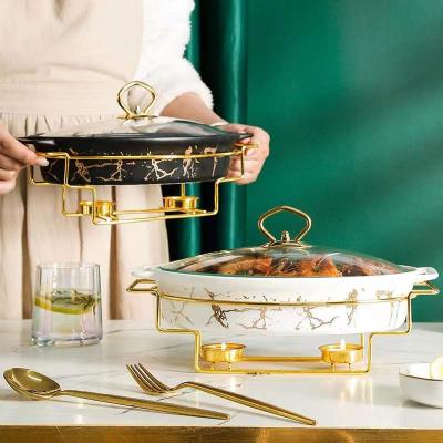 China Hot Selling Hot Sale Home Wedding Party Buffet Canteen Hotel Restaurant Chafing Dish Gold Ceramic Stove for sale