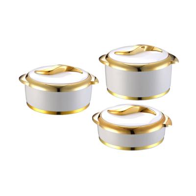 China Sustainable Luxury Home Use 3 Pcs / Set Stainless Steel Insulated Hot Pot Food Warmers Casserole Container for sale