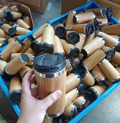 China Sustainable Premium Quality Bottle Flask Tumbler 304 Stainless Steel Bamboo Coffee Mug Made In China for sale