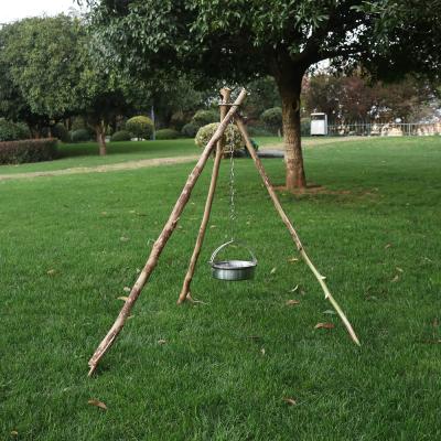 China Outdoor Convenient Travel Camping Rise Camping Tripod For Outdoor Campfire Cooking Stainless Steel Cooking Hanger for sale