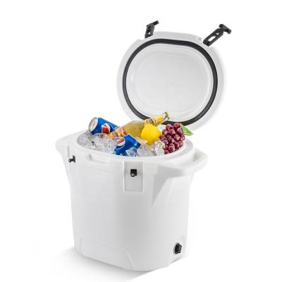 China New Design Rotomolded Ice Bucket Insulated Cooler Box Round Plastic Barrel Cooler Ice Cooler Box for sale