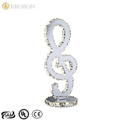 China Modern Modern Musical Note LED Table Lamp Crystal Desk Lights Bedroom Bedside Lighting for sale