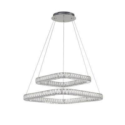 China Hotel Post Modern Design Large Square Cake Stand Led Crystal Chandelier for sale