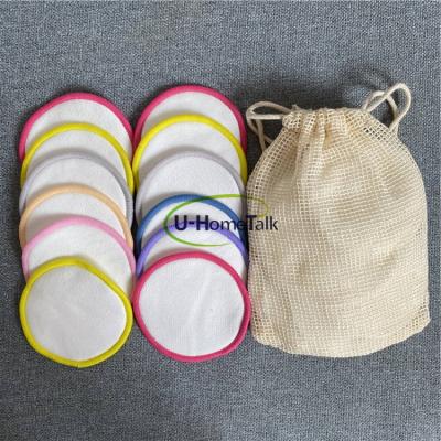 China Adults and Babies U-HomeTalk Makeup Facial Remover Reusable Cotton Pads Three Layer Cloth Pads with Laundry Cotton Bag for sale