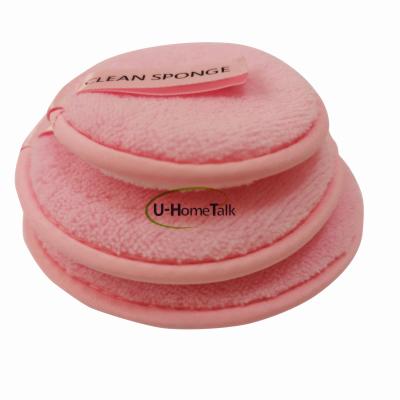 China U-HomeTalk Eco-friendly 3pcs/lot Microfiber Reusable Makeup Remover Pads Short Hair With White Pink Terry for sale