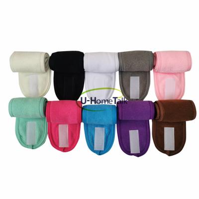 China U-HomeTalk Terry Cloth Spa Headband Stretch Washable Eco-friendly Towel Band Makeup Wrap Facial Headbands for sale