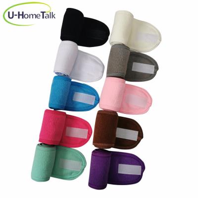 China U-HomeTalk Spa Makeup Hair Band Face Wash Headband Eco-friendly Multicolor Custom Hair Towel Wrap With Magic Tape for sale