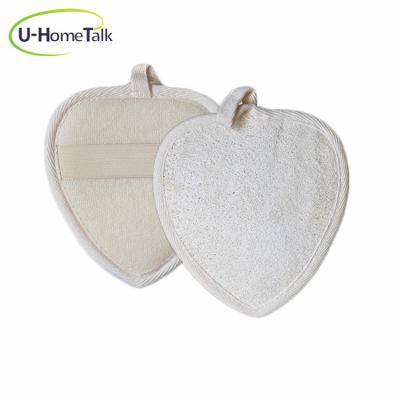 China U-HomeTalk UT-MJ138 QUICK DRY Custom For Any Size And Shape Natural Loofah Make Up Remover Loofah And Cotton Bath Rub Pad And Sponge for sale