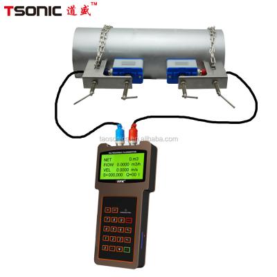 China TSONIC TUF-2000H Hand Held Portable Iron Clamp On Ultrasonic Water Flow Meter With RS232 Interface for sale