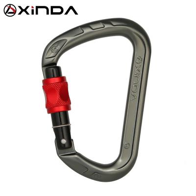 China Durable XINDA 26kN CE UIAA Certified D-Shape Screw Gate Carabiner For Height Climbing Operation for sale