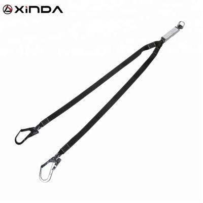 China XINDA High Strength Double Snap Hook Lanyard With Energy Absorber For Fall Protection for sale