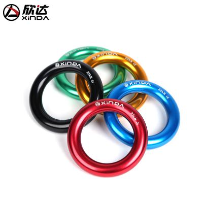 China Durable XINDA 22kN Aluminum Arborist Rappel Ring For Tree Climbing for sale