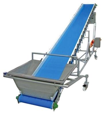 China Height Adjustable Hopper Heat Resistant Belt Conveyor for sale