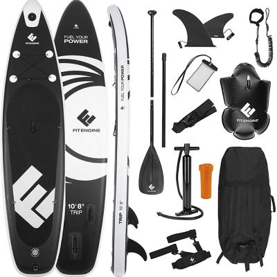 China Factory Wholesale Latest Inflatable Water Sports Black Surfing SUP Yoga SUP Stand Up Paddle Board for sale