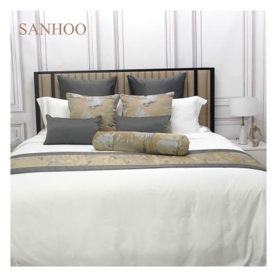 China SANHOO Hotel Satin 500 TC Comforter Luxury Four Seasons Anti-pilling Bed Sheet Set 5 PCS 100% Cotton Duvet Cover for sale