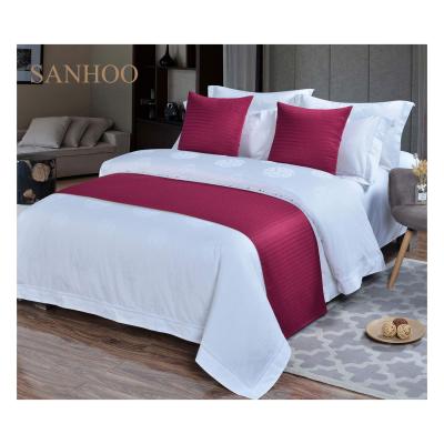 China SANHOO 300 Thread Count Hilton Hotel Double Bed Cotton Luxury Bed Sheet Anti-pilling Fitted 100% Cotton for sale