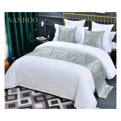 China SANHOO King Size Bed Throw Cushion Pillow Five Star Hotel Embroidered Bed Scarf Runner For Bed for sale