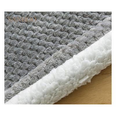 China SANHOO Ultra Comfortable Anti-Static Gray Luxury Throw Blanket Plush Fleece For Winter Double Layer for sale