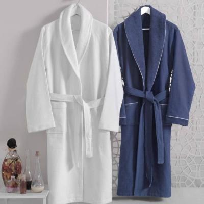 China 100% Breathable Terry Cloth Velor Mens Hotel Bathrobe Waffle Bathrobe Woman Couples Bathrobe Set SANHOO Cotton Robe for sale