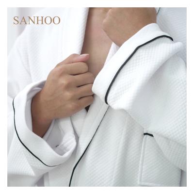 China 100% Breathable Terry Cloth Velor Mens Hotel Bathrobe Waffle Bathrobe Woman Woman SANHOO Cotton Bath Robe for sale