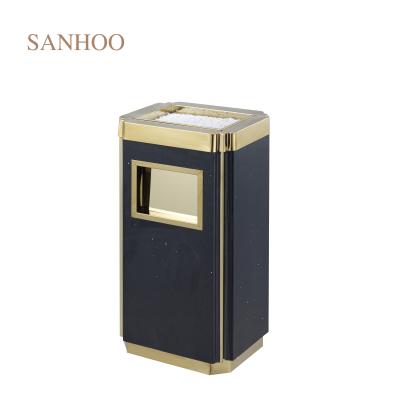 China SANHOO Sustainable Luxury Room Rectangular Durable Stainless Steel 10L Pedal Hotel Room Waste Bin for sale