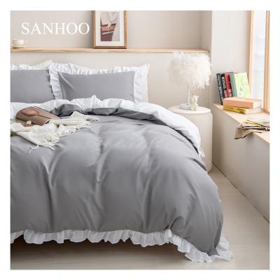 China Wholesale Modern Cheap High Quality Fashionable Home Hotel Bed Sheets SANHOO Velvet Fitted Bedding Set for sale