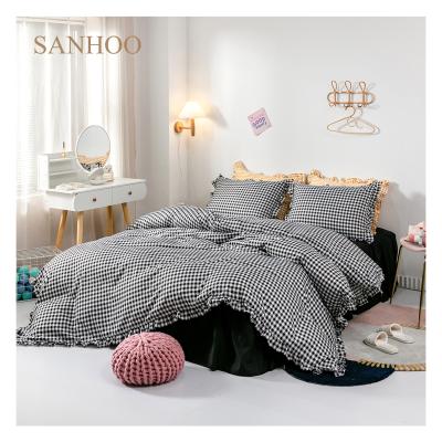 China SANHOO New Design SPA Anti-pilling Bedding Set 6Pcs Bedspread White Cotton King Size Bedding Set Queen Size for sale